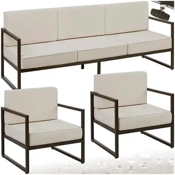 Prix Promo Salon de jardin COMOSA pour 5 personnes marron/beige TECTAKE
