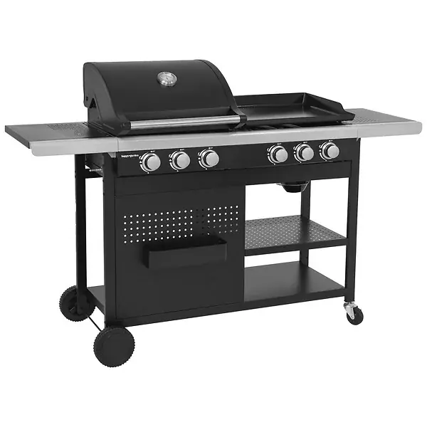 Barbecue duo au gaz VESUVIO - 3 brûleurs + plancha 3 brûleurs HAPPY GARDEN Offre Exclusive