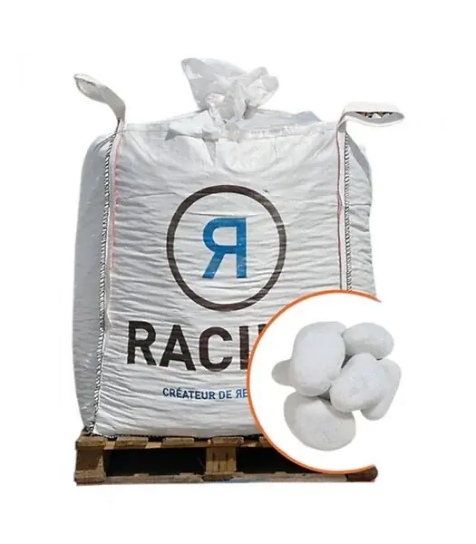 Paillage minéral Galet marbre blanc Carrare 40-60mm, Big bag 500 kg - F-PAI010 RACINE Certifié