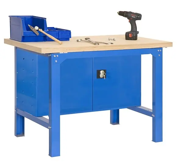 Simonrack - Etabli Avec Porte Verrouillable 865x1500x750mm Bleu - Plywood Locker 1500 SIMON RACK Populaire