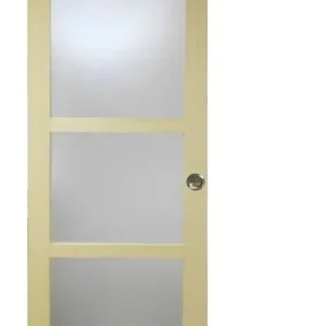 Prix Bas Porte Coulissante bois Ayous Vitrée H204 x L93 cm, Rail roulettes, Coquilles GD MENUISERIES