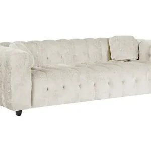 Top Vente Canapé droit en tissu chenille "Vendome" - 3 places - Beige HABITAT ET JARDIN