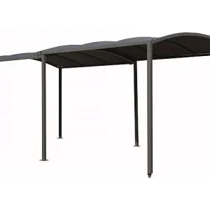 Acheter En Ligne Carport en métal extensible " Mathis" - 303/566 x 295 x 240 cm - Gris HABITAT ET JARDIN