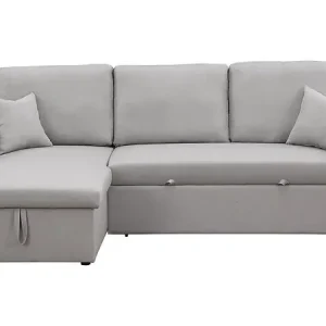 Canapé d‘angle convertible/ réversible avec coffre "Alain" - 3 places - Gris clair HABITAT ET JARDIN Vente Directe