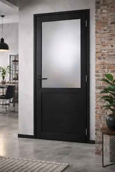 Bon Marché Bloc Porte Athena Noir H204 x L73 cm Côte Tableau P.Gauche,Poignee GD MENUISERIES