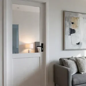 Bloc Porte Atelier BLANC sans meneau H204 x L73 cm Côte Tableau P.Gauche,Poignee GD MENUISERIES Meilleur Choix