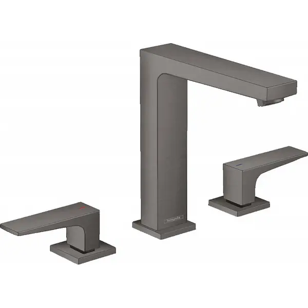 Metropol 160 Mélangeur de lavabo 3 trous poignées manettes, bonde Push-Open, Noir Chromé brossé (32515340) HANSGROHE Offre Spéciale