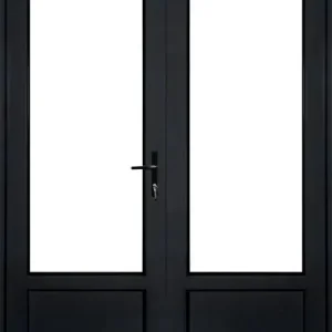 Porte-fenêtre PVC 2 vantaux - Anthracite - H.218xL.125cm QUADROFORM Expédié Aujourd'hui