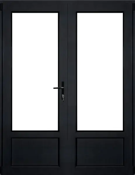 Porte-fenêtre PVC 2 vantaux - Anthracite - H.218xL.125cm QUADROFORM Expédié Aujourd'hui