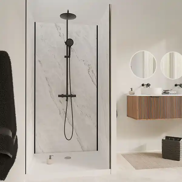 Usine Directe Pack 3 Panneaux Muraux Pierre Artic Storm 90+120+90 x 210cm et Profilés Noirs - STONE‘IT AURLANE