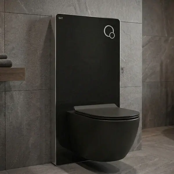 Glass pack WC bâti-support avec plaque de commande + WC suspendu Ceramia sans bride avec abattant SoftClose (STGLBCEPXBMT01-FR) SWISS AQUA TECHNOLOGIES Prix Choc