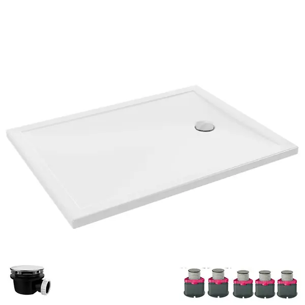 Satisfait Ou Remboursé Receveur de douche 120 x 90 Gaspard bonde à droite + bonde + kit de réhausse JACOB DELAFON