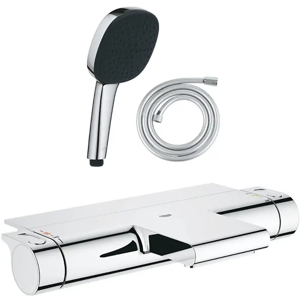 Offre Limitée Pack mitigeur bain thermostatique Grohtherm 2000 + Douchette 2 jets Vitalio Comfort 110 + Flexible GROHE