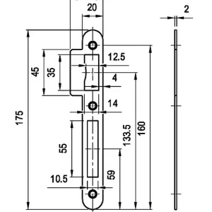 Livraison Express Gâche double empennages pour serrure monopoints à larder NF et NFQC noire HERACLES - I-L999-GH2NR