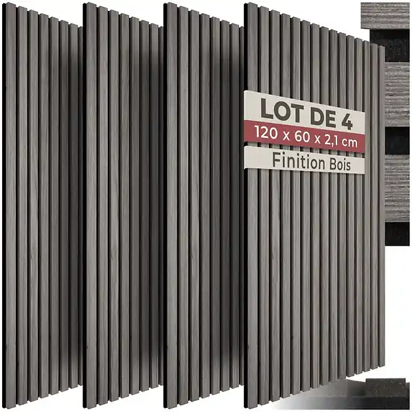 Panneaux acoustiques SONIC WALL aspect bois chêne gris clair TECTAKE Livraison Express