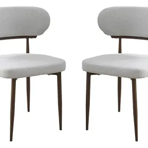 Lot de 2 chaises de salle à manger imitation bois "Elora" - Gris clair HABITAT ET JARDIN Dernière Chance