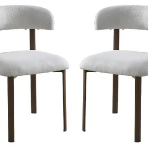 Dernier Modèle Lot de 2 chaises de salle à manger imitation bois "Aurea" - Gris clair HABITAT ET JARDIN