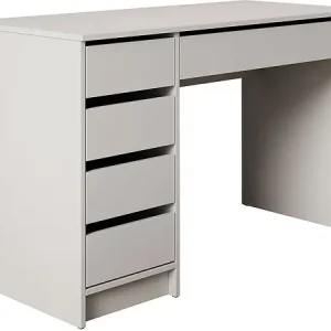 Bureau en bois 5 tiroirs "Malika" - 120 x 75 x 55 cm - Blanc HABITAT ET JARDIN Jusqu'à Épuisement Des Stocks