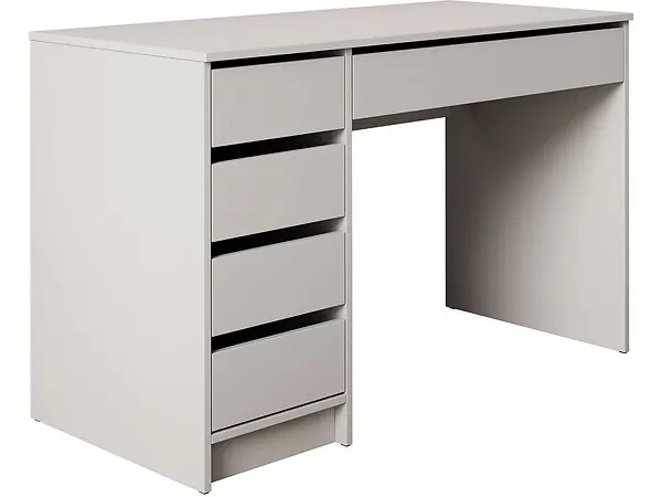 Bureau en bois 5 tiroirs "Malika" - 120 x 75 x 55 cm - Blanc HABITAT ET JARDIN Jusqu'à Épuisement Des Stocks