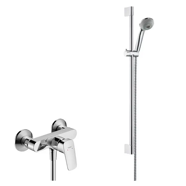Hansgrohe Set de Douche Crometta 85 Multi / Unica‘ Crometta 0,65 m + Mitigeur Monocommande de Douche(71600000-Crometta4) Commander Vite
