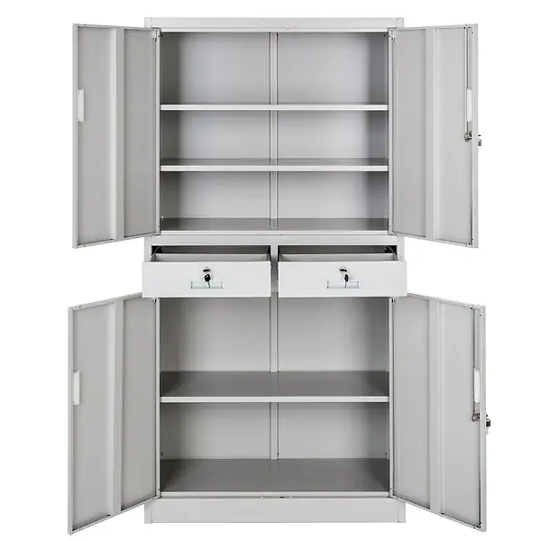 Armoire métallique de classement avec 2 tiroirs 40 x 90 x 180 cm gris TECTAKE Commander Vite