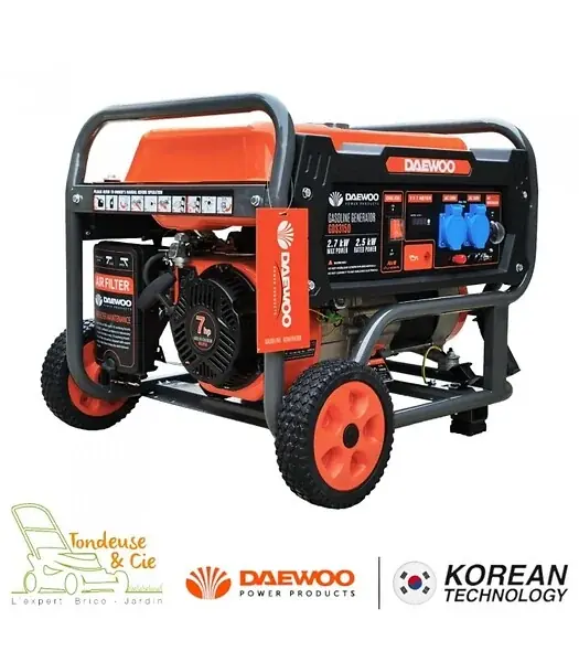 Groupe électrogène à essence 2700W monophasé, 230V, AVR - DAEWOO GDS3150E Achat Immédiat