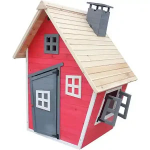 Maisonnette "Lilou" - 119.5 x 156 x 102 cm - Rouge/Gris HABITAT ET JARDIN Prix Réduit