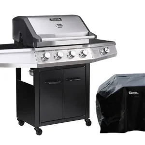 Barbecue gaz "Bingo 5" - 5 Brûleurs dont 1 latéral - 15.2kW + Housse protection - Noir HABITAT ET JARDIN Top Vente