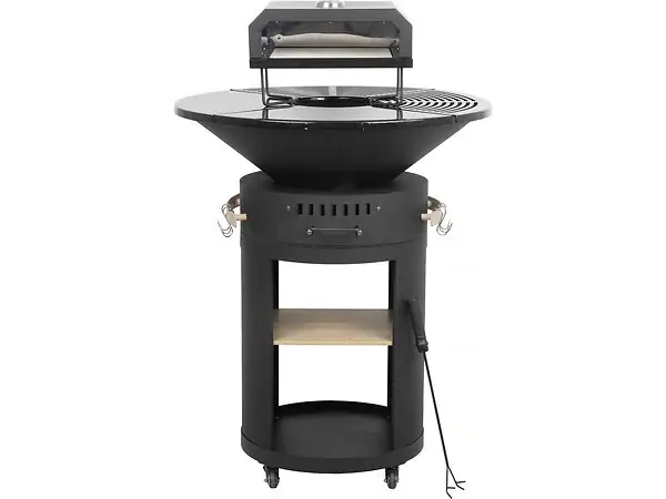 Barbecue plancha brasero avec four à pizza "César premium"- Ø 81 cm - Noir HABITAT ET JARDIN Dernier Modèle