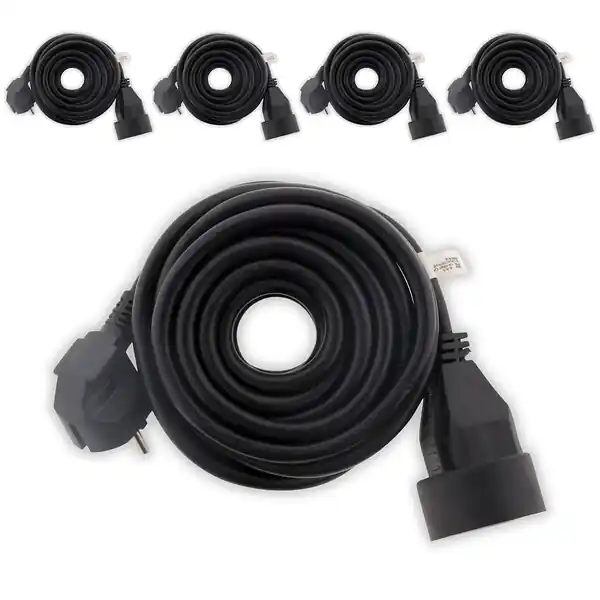Réduction Lot de 5 prolongateurs 16A HO5VV-F 3G1,5mm² - Noir 5m - Zenitech
