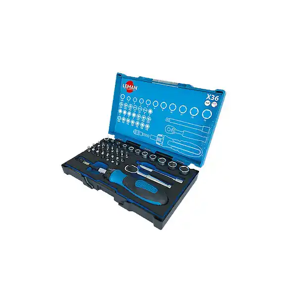 Coffret de douilles 1/4" avec embouts 36 pièces Leman Nouveauté